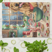 Golden Retriever Holiday Baking: Feestelijke Kerst Theedoek (Gevouwen)