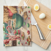 Golden Retriever Holiday Baking: Feestelijke Kerst Theedoek (Quarter Fold)