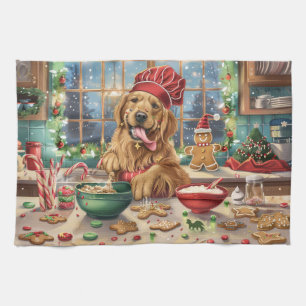 Golden Retriever Holiday Baking: Feestelijke Kerst Theedoek