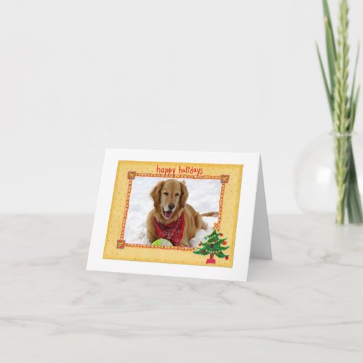 Golden Retriever Holiday Briefpapier Feestdagen Kaart (Voorkant)