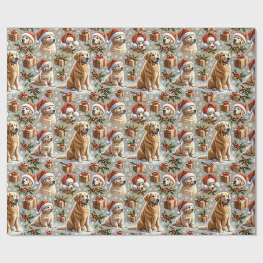Golden Retriever Holiday Charm Kerstmis Cadeaupapier (Vlak)