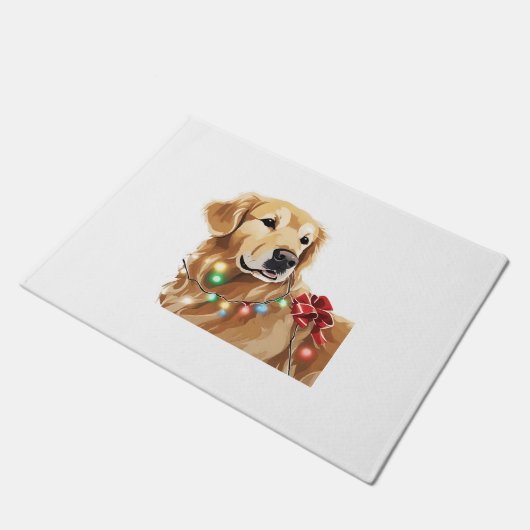 Golden Retriever Holiday Christmas Light Classic Deurmat (Schuin)