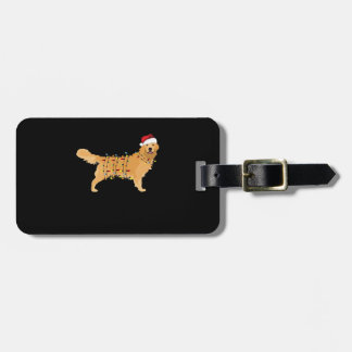 Golden Retriever Holiday Christmas Light Essential Bagagelabel