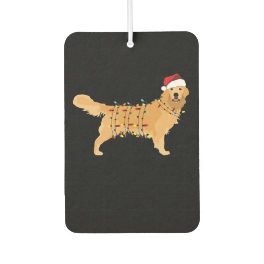 Golden Retriever Holiday Christmas Light Essential Luchtverfrisser (Voorkant)