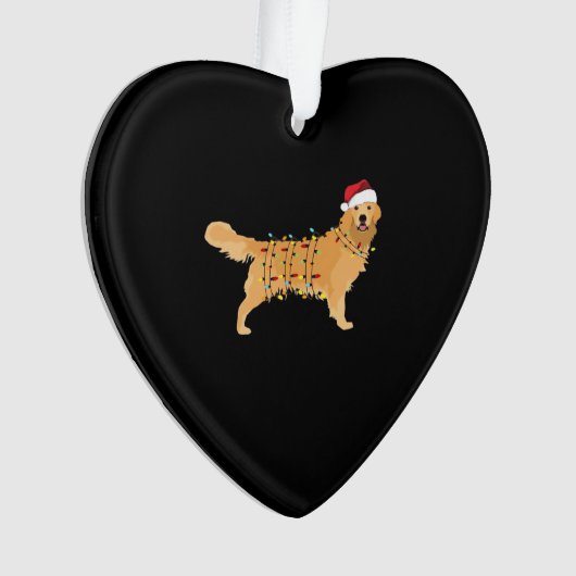 Golden Retriever Holiday Christmas Light Essential Ornament (voorkant)