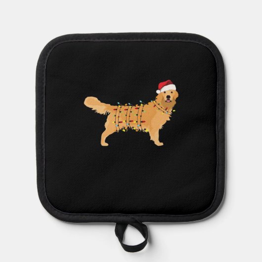 Golden Retriever Holiday Christmas Light Essential Pannenlap (Voorkant)