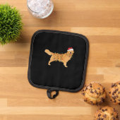 Golden Retriever Holiday Christmas Light Essential Pannenlap (Top down)