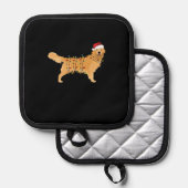 Golden Retriever Holiday Christmas Light Essential Pannenlap (Voorkant / Achterkant)