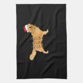 Golden Retriever Holiday Christmas Light Essential Theedoek (Verticaal)
