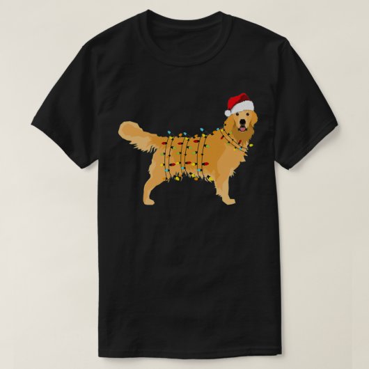 Golden Retriever Holiday Christmas Light Gift Hall T-shirt (Design voorkant)