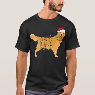 Golden Retriever Holiday Christmas Light Gift Hall T-shirt
