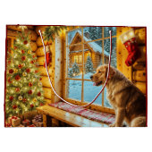 Golden Retriever Holiday Groot Cadeauzakje (Achterkant)