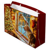 Golden Retriever Holiday Groot Cadeauzakje (Achterkant Gekanteld)