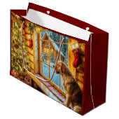 Golden Retriever Holiday Groot Cadeauzakje (Voorkant Gekanteld)