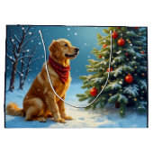 Golden Retriever Holiday Groot Cadeauzakje (Achterkant)