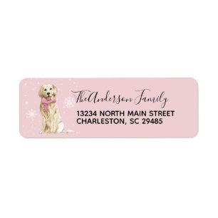 Golden Retriever Holiday - Kerstadres Etiket