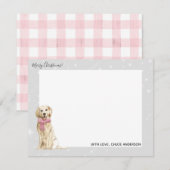 Golden Retriever Holiday Note-kaarten Notitiekaartje (Voorkant / Achterkant)
