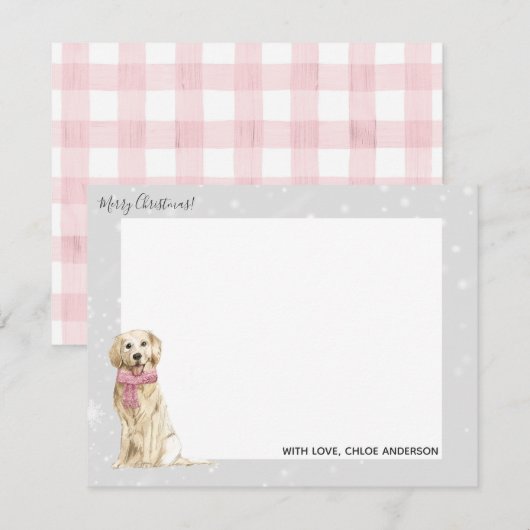 Golden Retriever Holiday Note-kaarten Notitiekaartje (Voorkant / Achterkant)