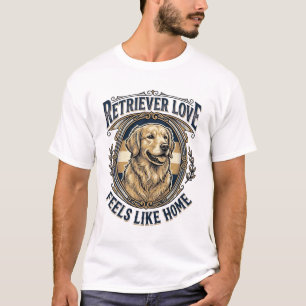 Golden Retriever Home Comfort Vintage Gravure Doe T-shirt