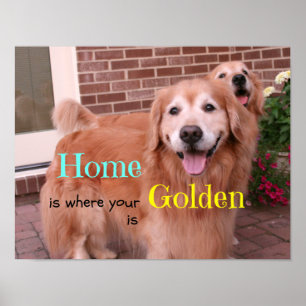 Golden Retriever Home Quote Poster