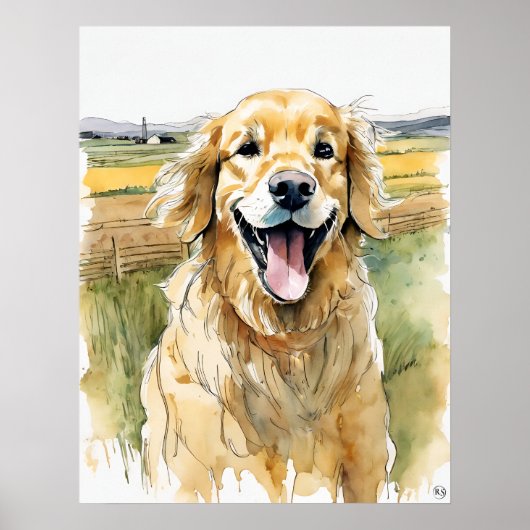 Golden Retriever - Hond Art Print (Voorkant)