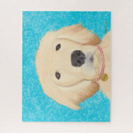 Golden Retriever Hond Blauw Water Legpuzzel