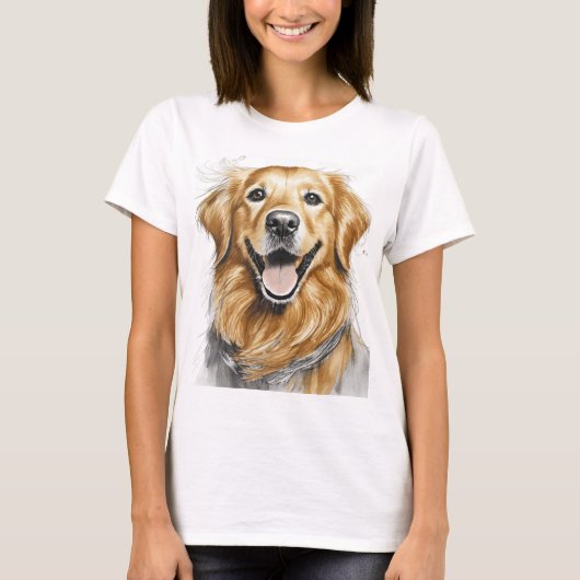 Golden Retriever hond blij T-shirt (Voorkant)