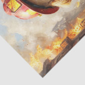 Golden Retriever Hond Brandweerman - Decoupage - Tissuepapier (Detail)