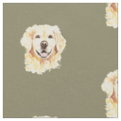 Golden Retriever Hond Dier Print Stof (Close Up)