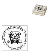 Golden Retriever Hond Familie Retouradres Rubberstempel (Gestempeld)