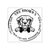 Golden Retriever Hond Familie Retouradres Rubberstempel (Afrduk)