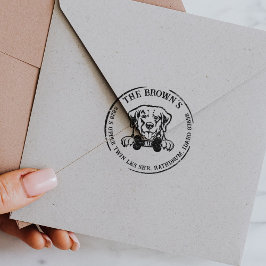 Golden Retriever Hond Familie Retouradres Rubberstempel