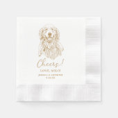 Golden Retriever Hond Gepersonaliseerd Cheers Serv Servet (Voorkant)