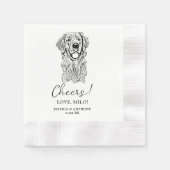 Golden Retriever Hond Gepersonaliseerd Cheers Serv Servet (Voorkant)
