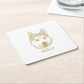 Golden Retriever Hond gepersonaliseerde Hand Drawi Kartonnen Onderzetters (Schuin)