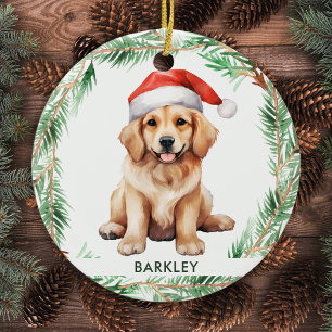 Golden Retriever Hond Gepersonaliseerde Huisdier V Keramisch Ornament