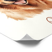Golden Retriever Hond Gepersonaliseerde Pet Sketch Poster (Hoek)