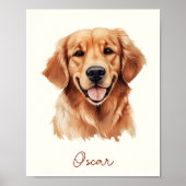 Golden Retriever Hond Gepersonaliseerde Pet Sketch Poster (Voorkant)