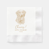 Golden Retriever Hond Gepersonaliseerde Proost Servet (Voorkant)