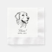 Golden Retriever Hond Gepersonaliseerde Proost Servet (Voorkant)