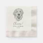 Golden Retriever Hond Gepersonaliseerde Proost Servet (Voorkant)