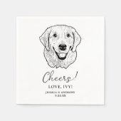 Golden Retriever Hond Gepersonaliseerde Proost Servet (Voorkant)