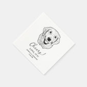 Golden Retriever Hond Gepersonaliseerde Proost Servet (Hoek)