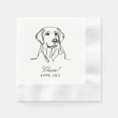 Golden Retriever Hond Gepersonaliseerde Proost Servet (Voorkant)