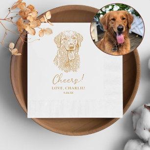 Golden Retriever Hond Gepersonaliseerde Proost Servet