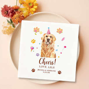 Golden Retriever Hond Gepersonaliseerde Proost Servet