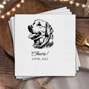 Golden Retriever Hond Gepersonaliseerde Proost Servet