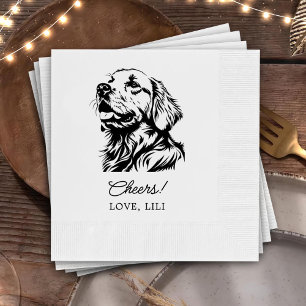 Golden Retriever Hond Gepersonaliseerde Proost Servet