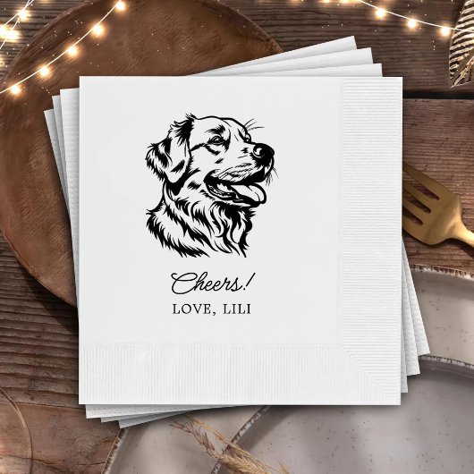 Golden Retriever Hond Gepersonaliseerde Proost Servet