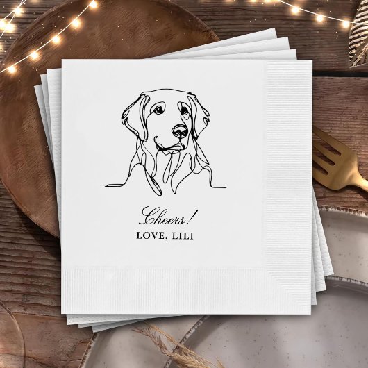 Golden Retriever Hond Gepersonaliseerde Proost Servet